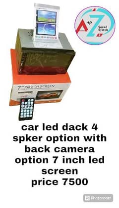 car led dack 4 spker option with back camera option 7 inch screen