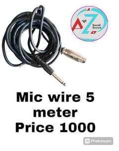 mic wire available  5 meter price 1000