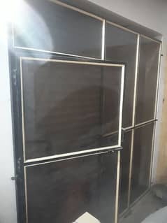 Black frame glass door exterior