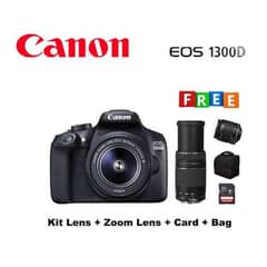 Canon 1300d with 200mm lens + cleaning kit