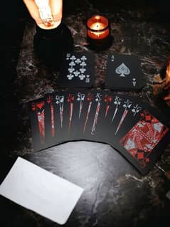 pvc red black playing cards
