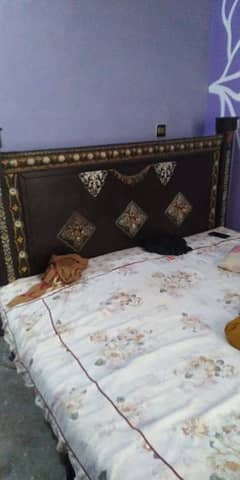 Wood Double Bed Brown colour in Good Condition
