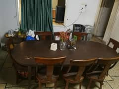 Sheesham wood dining table with 8 chairs