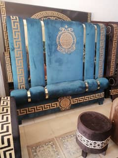 Brand new poshish brass bed set in velvet fabric stuff