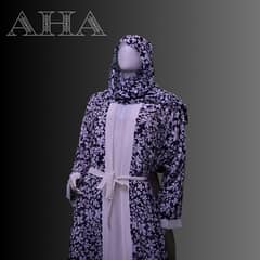 Designer 3 piece Abaya with coat style