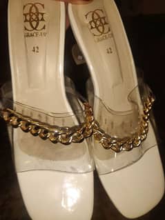 Grace up white transparent heels good condition