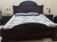 Wooden Bed  Without Mattress & Dressing Table
