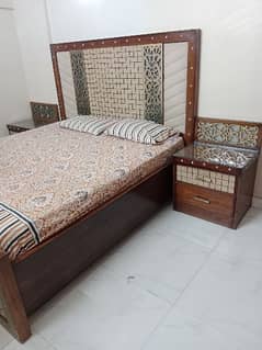 Walnut Wood Furniture Set|BED|Dressing|Cupboard