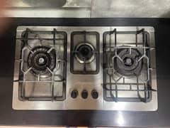 Nasgas Steel HOB/Stove with 3 burners & Auto Ignition