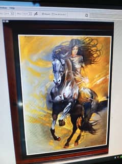warrior lady oil painting
