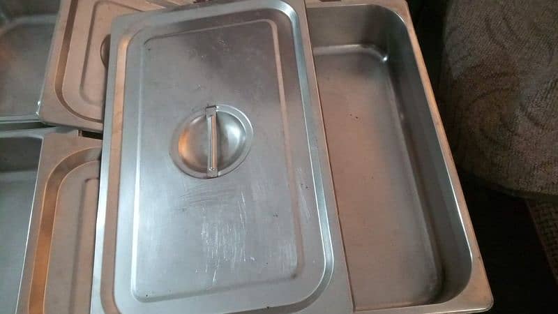 steel  counter with dishes 4
