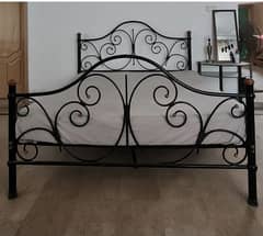 Queen size iron bed without mattress