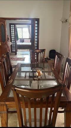 Dining table set for 6 in pure Shisham wood