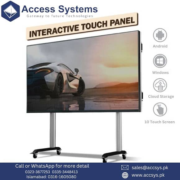 Interactive White board | Smart board Touch Screen LED Flat Panel SMD 8