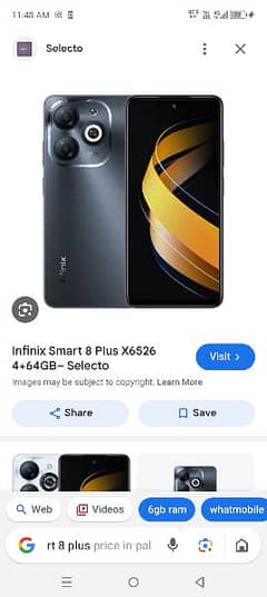 Infinix smart 8 plus 6000mah battery with fast charging
