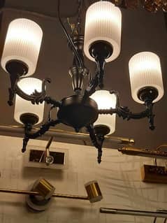 Brand New Chandelier with 2 Side wall lamps.