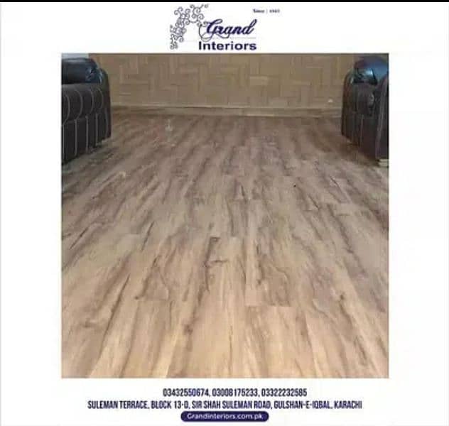 vinyl flooring wooden floor pvc laminated spc floor by Grand interiors 0