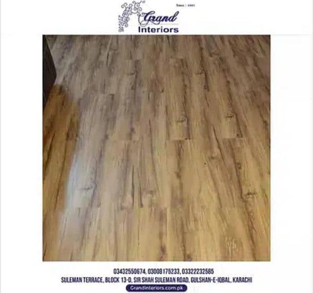 vinyl flooring wooden floor pvc laminated spc floor by Grand interiors 1