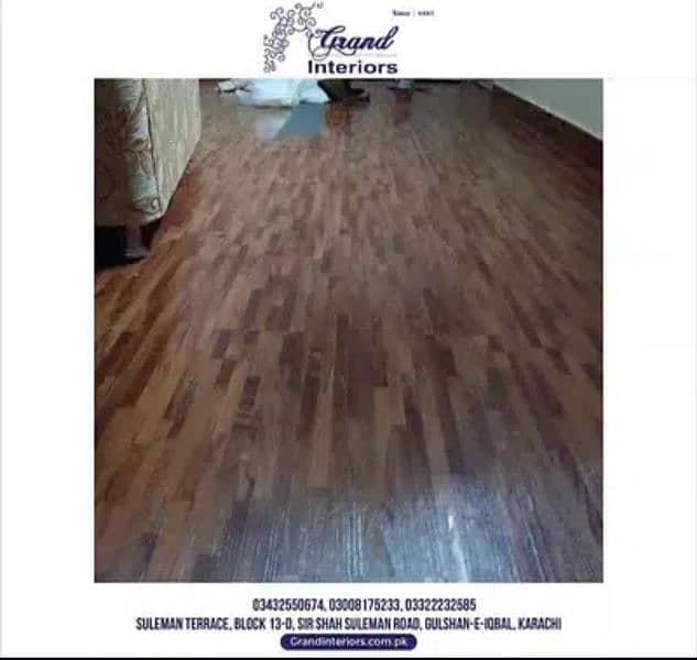 vinyl flooring wooden floor pvc laminated spc floor by Grand interiors 2