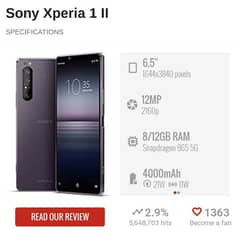 Sony Xperia 1 mark 2 new 10 by 10 no any fault