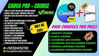 Canva Pro Lifetime + Free Paid courses web graphic design logo digital