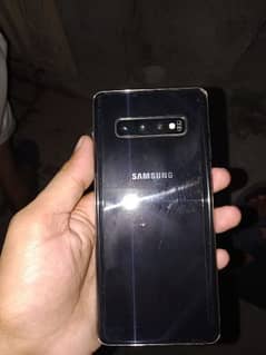 Samsung s 10 plus black colour 8 128   double sim pta with box and
