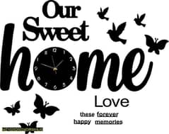 Our sweet home 3D wooden wall clock