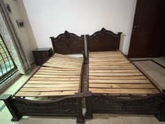 Single Bed x2  , Solid Wood