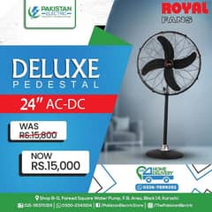 Royal Fans - Deluxe Pedestal - ACDC 24" - Energy Saver Pedestal