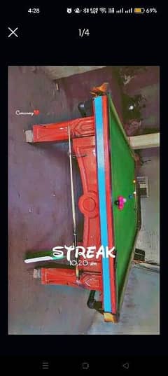 Snooker table size 6×12 double marble condition 7/10.