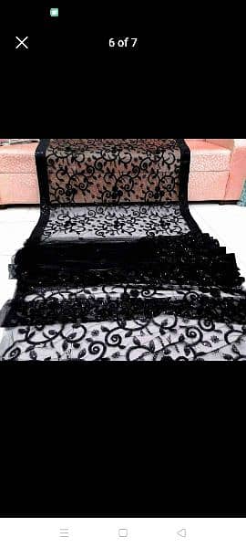 New S. A. S Designer Black Saree  Sequence + Thread work  03151068001 2