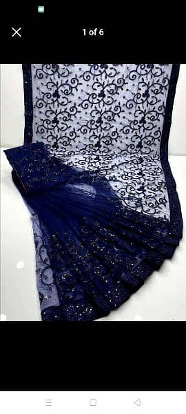 New S. A. S Designer Black Saree  Sequence + Thread work  03151068001 3