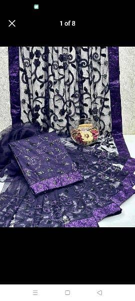 New S. A. S Designer Black Saree  Sequence + Thread work  03151068001 9