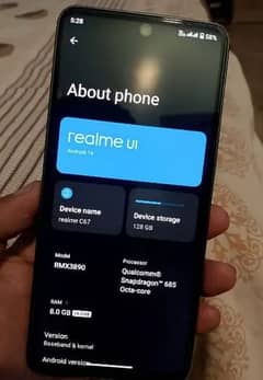 realme c67 6 128 Gb 10 by 10 condition 1 month use