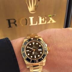 Rolex Submariner  Watch Gold Color With Box.