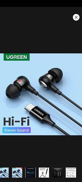 type c high quality handsfree ugreen 0