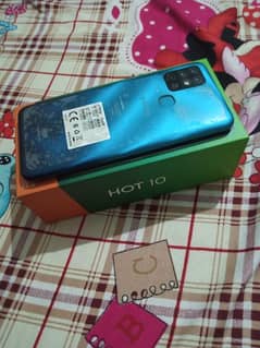 infinix hot 10 neat condition gaming prossecer
