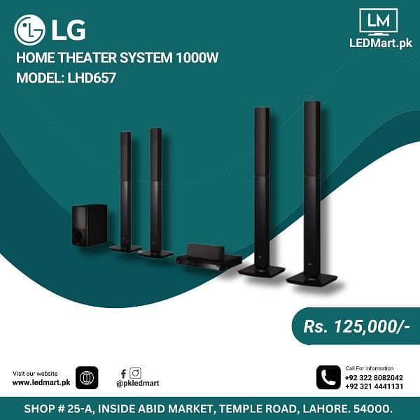 LG HOME THEATRE 5.1 CHANNEL 1000 WATTS LHD657 2