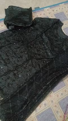fancy ready to wear black 3 pcs dress