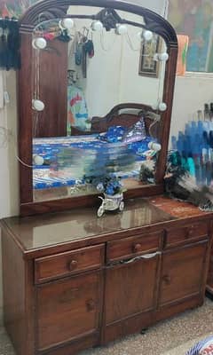 Sheesham wood big dressing table with drawers & cupboard urgent sale