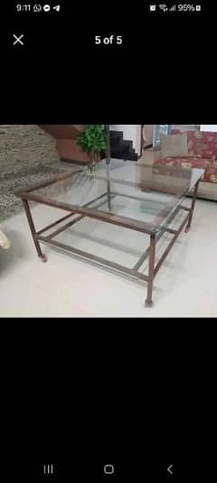 Moveable Glass Centre Table For Sale