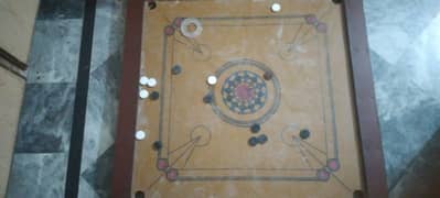 Wooden carrom board with FREE FREE accessories