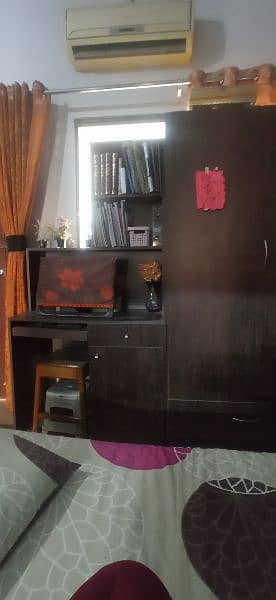 2 door wooden cupboard with study table 2