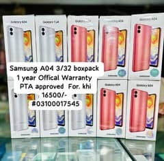 Samsung A04 3/32 Boxpack 1 year Official warranty PTA in All 3 Colors