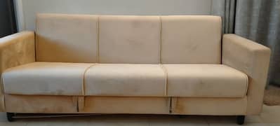 beige colour come bed sofa