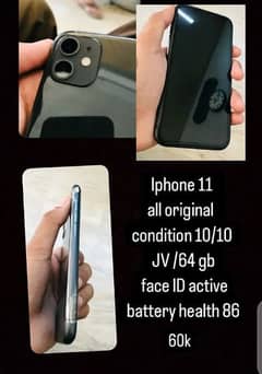 iphone 11 JV non pta with 10 by 10 condition in Black color