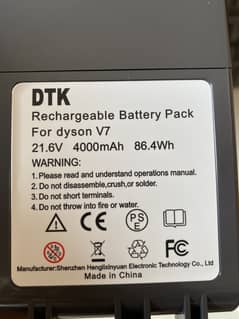 DTK Dyson V7 rechargeable battery