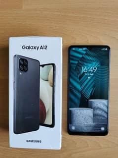 samsung A12 128GB with box just glas change all ok