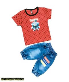 2 pcs New born baby Cotton Blendded T_ Shirt and Knicker Set