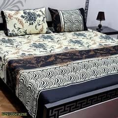 5 PCs Crystal Cotton Printed Double BedSheet